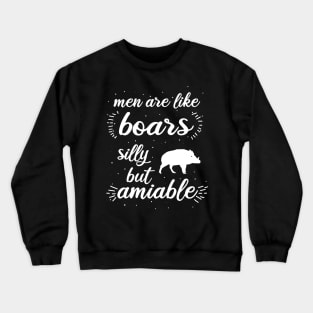 Men wild boar saying hunting fox hunter Crewneck Sweatshirt